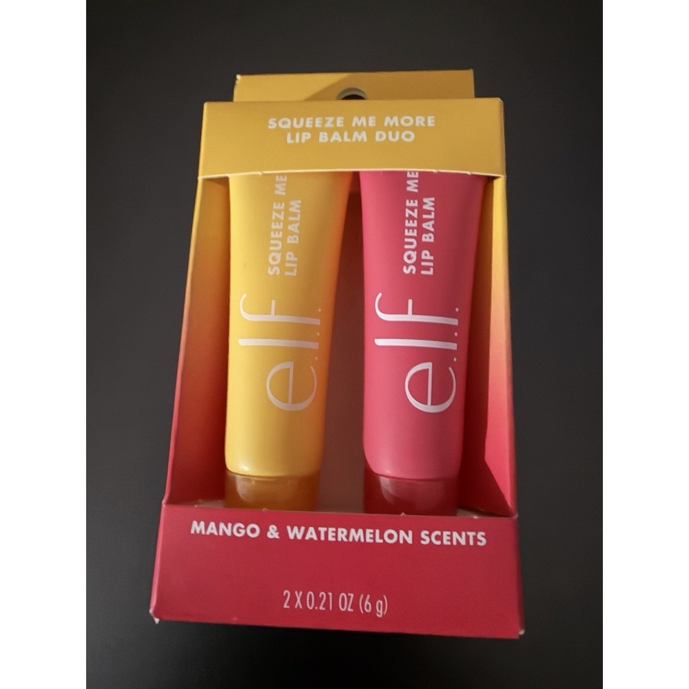 e.l.f. Squeeze Me More Lip Balm Duo Moisturizing Balms MANGO & WATERMELON Scents